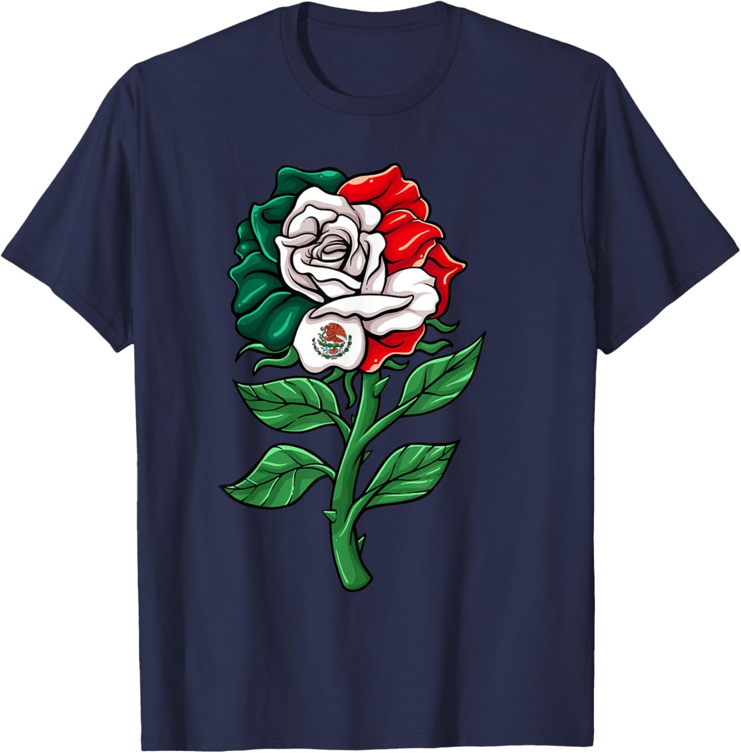 Mexico Gift Rose Tijuana Mexican Hispanic Pride Poncho T-Shirt - T-Shirt | Navy