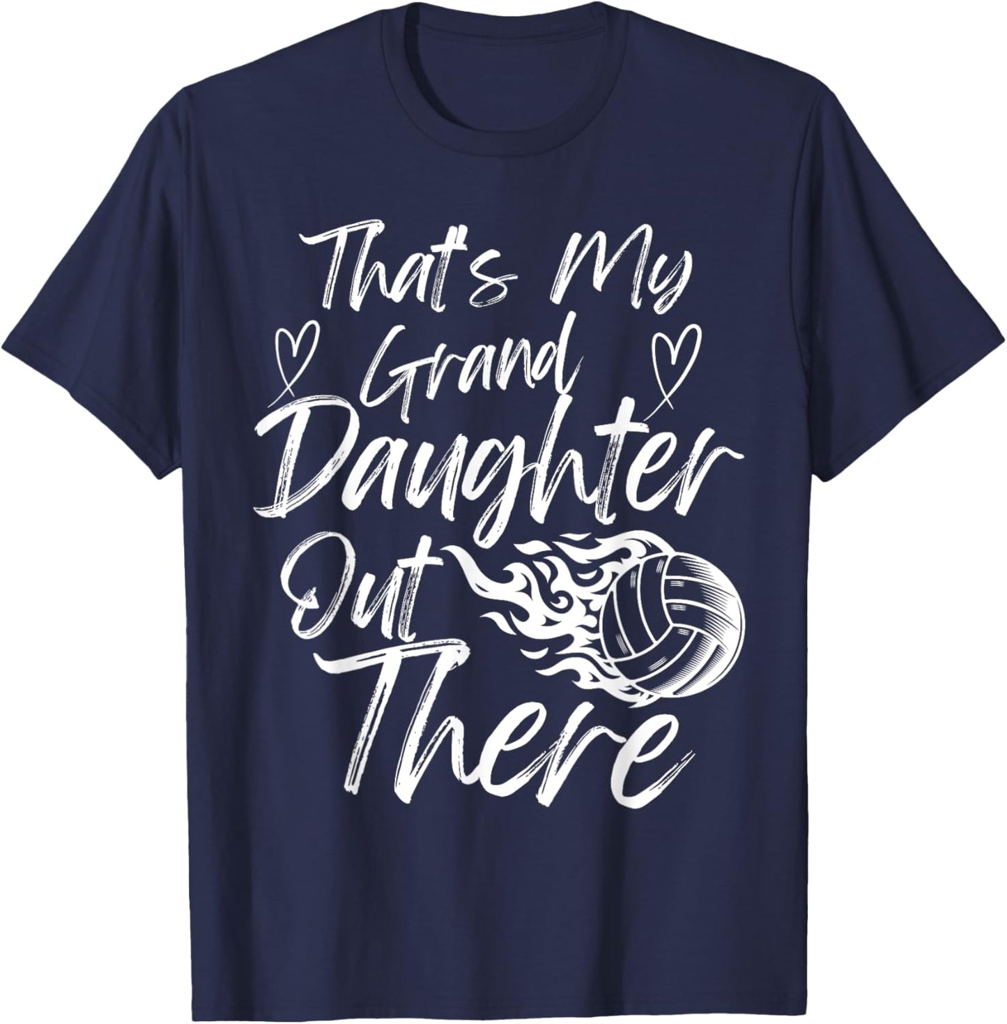 That's My Granddaughter Out There Volleyball Grandma Grandpa T-Shirt - T-Shirt | Navy