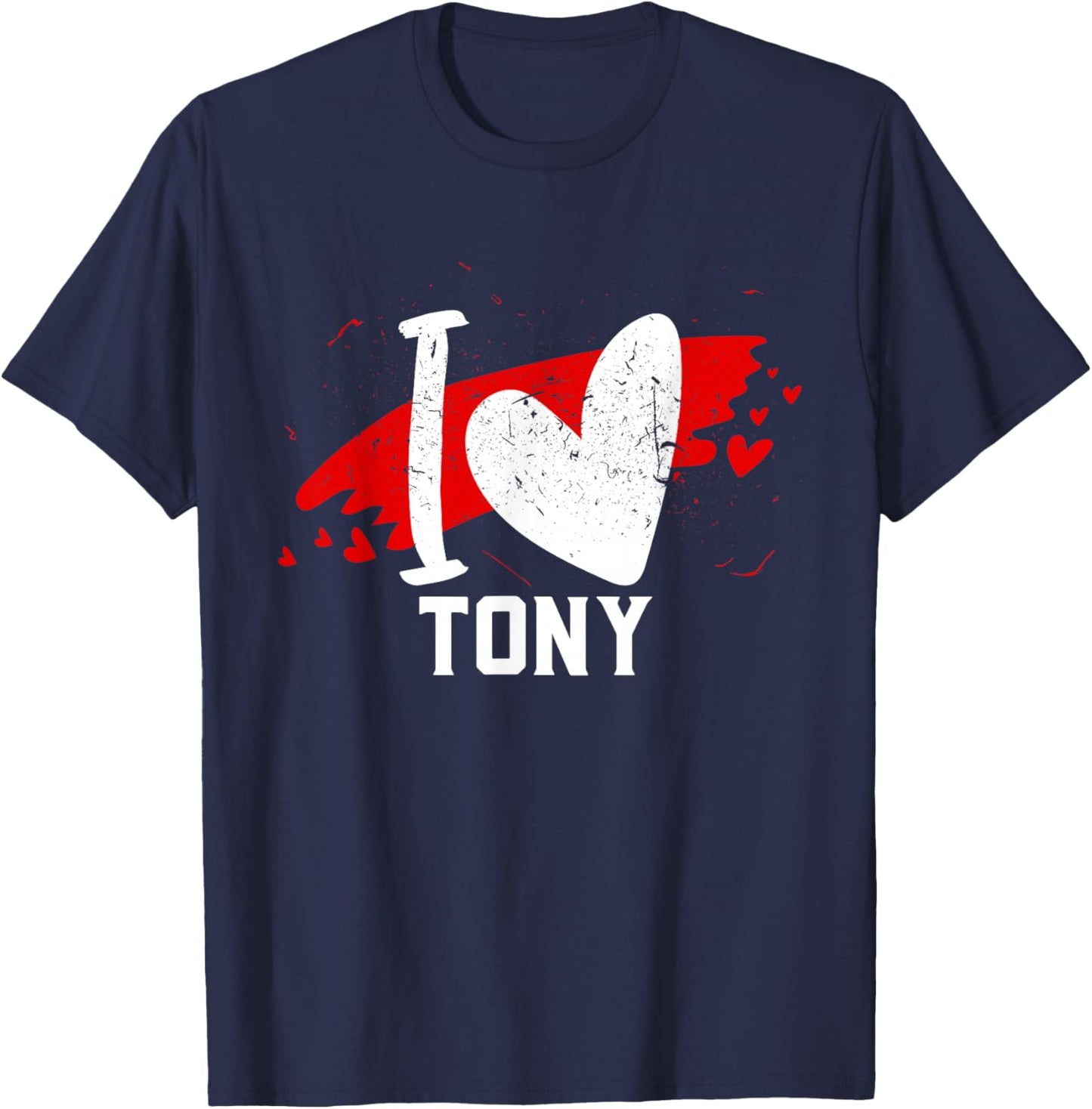 I Love TONY I Heart TONY T-Shirt - T-Shirt | Navy