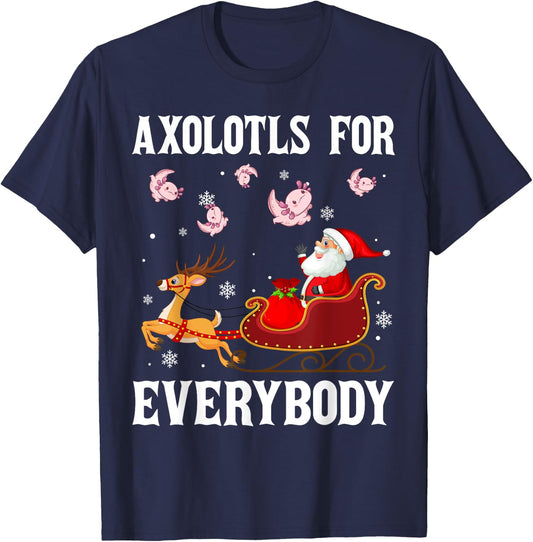 Axolotls For Everybody Christmas Santa Claus Axolotl Xmas T-Shirt - T-Shirt | Navy