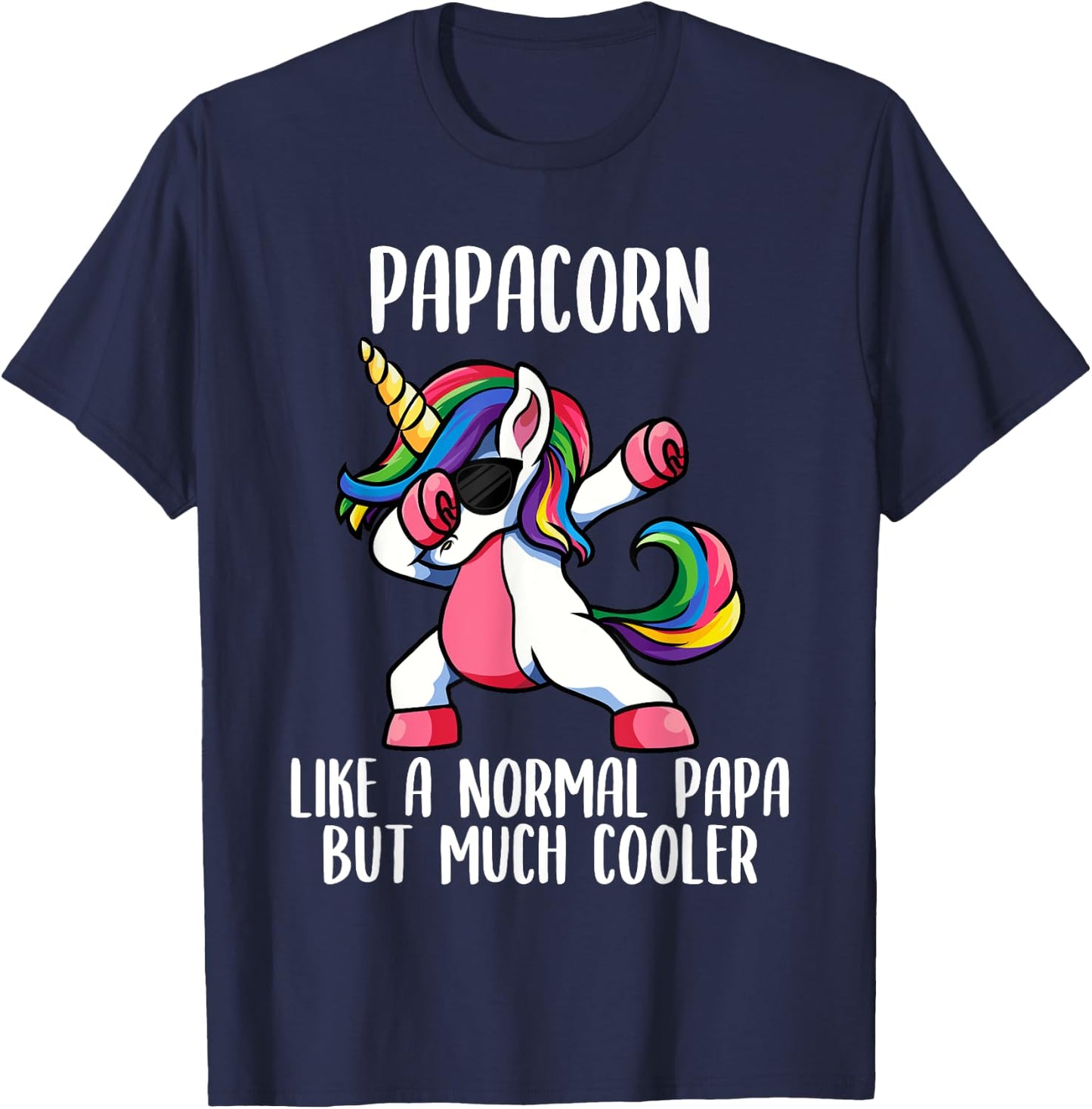 Unicorn Dad Girl Birthday Party Clothing Papacorn T-Shirt - T-Shirt | Navy