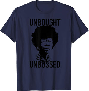UNBOUGHT UNBOSSED Shirley Chisholm Meme T-Shirt - T-Shirt | Navy