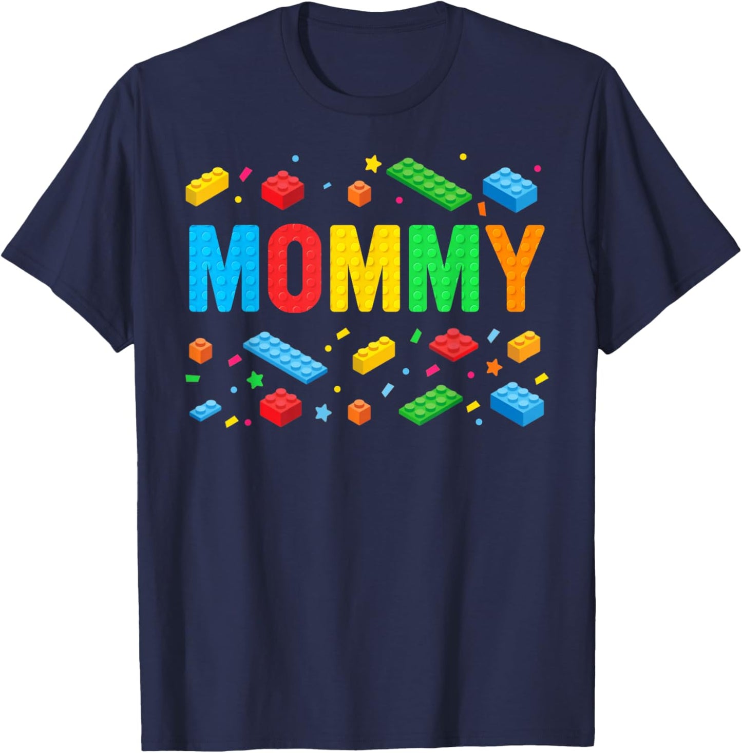Mommy Master Builder Building Bricks Blocks Family Matching T-Shirt - T-Shirt | Navy