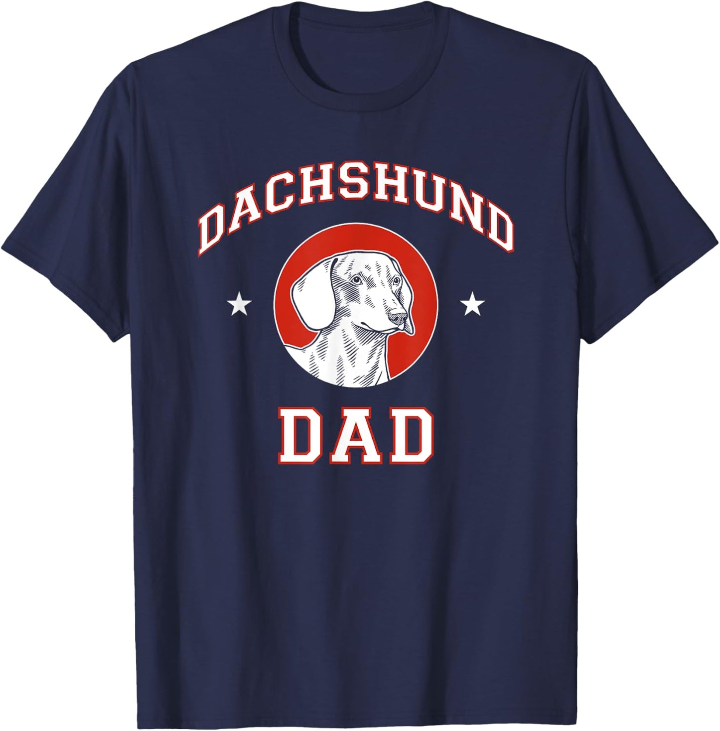 Smooth Dachshund Dad Dog Father Women Girls Kids T-Shirt - T-Shirt | Navy