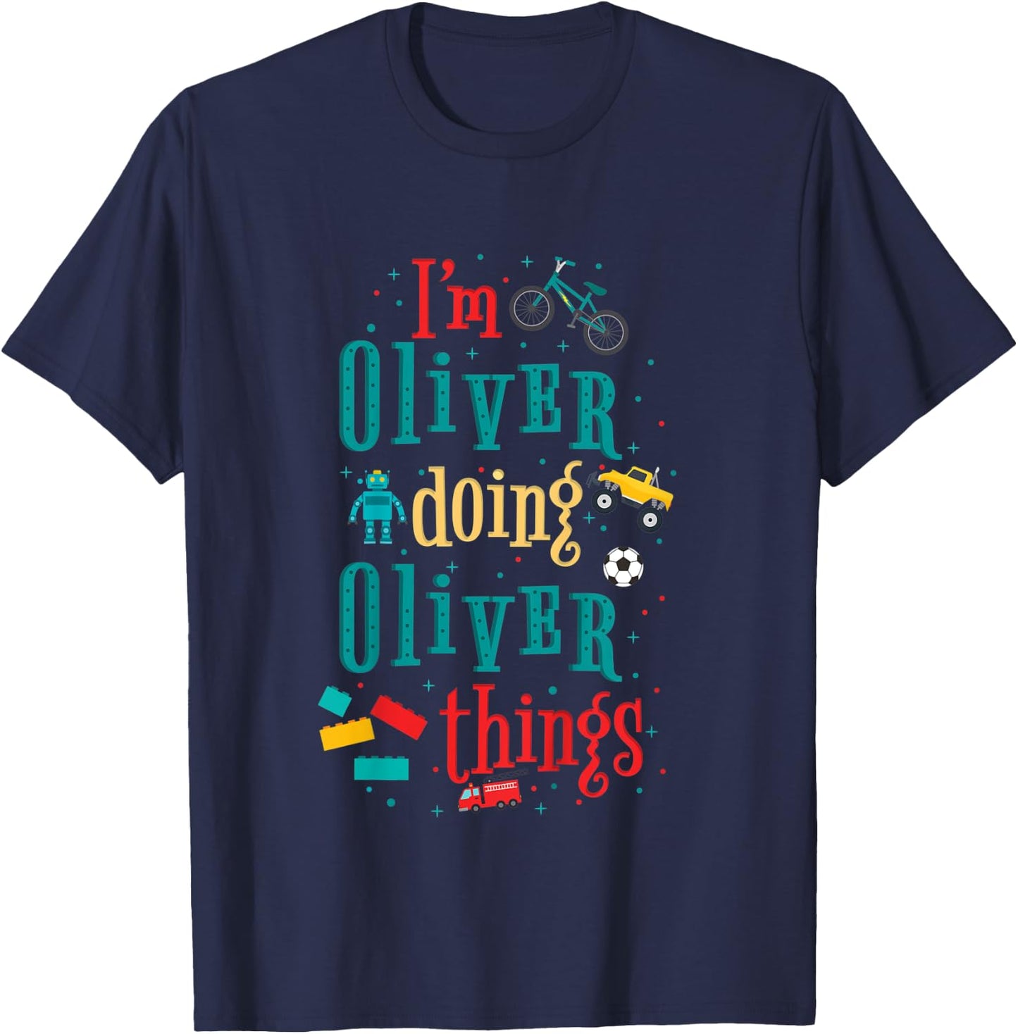 Kids I'm Oliver Doing Oliver Things Cute Boys T-Shirt - T-Shirt | Navy