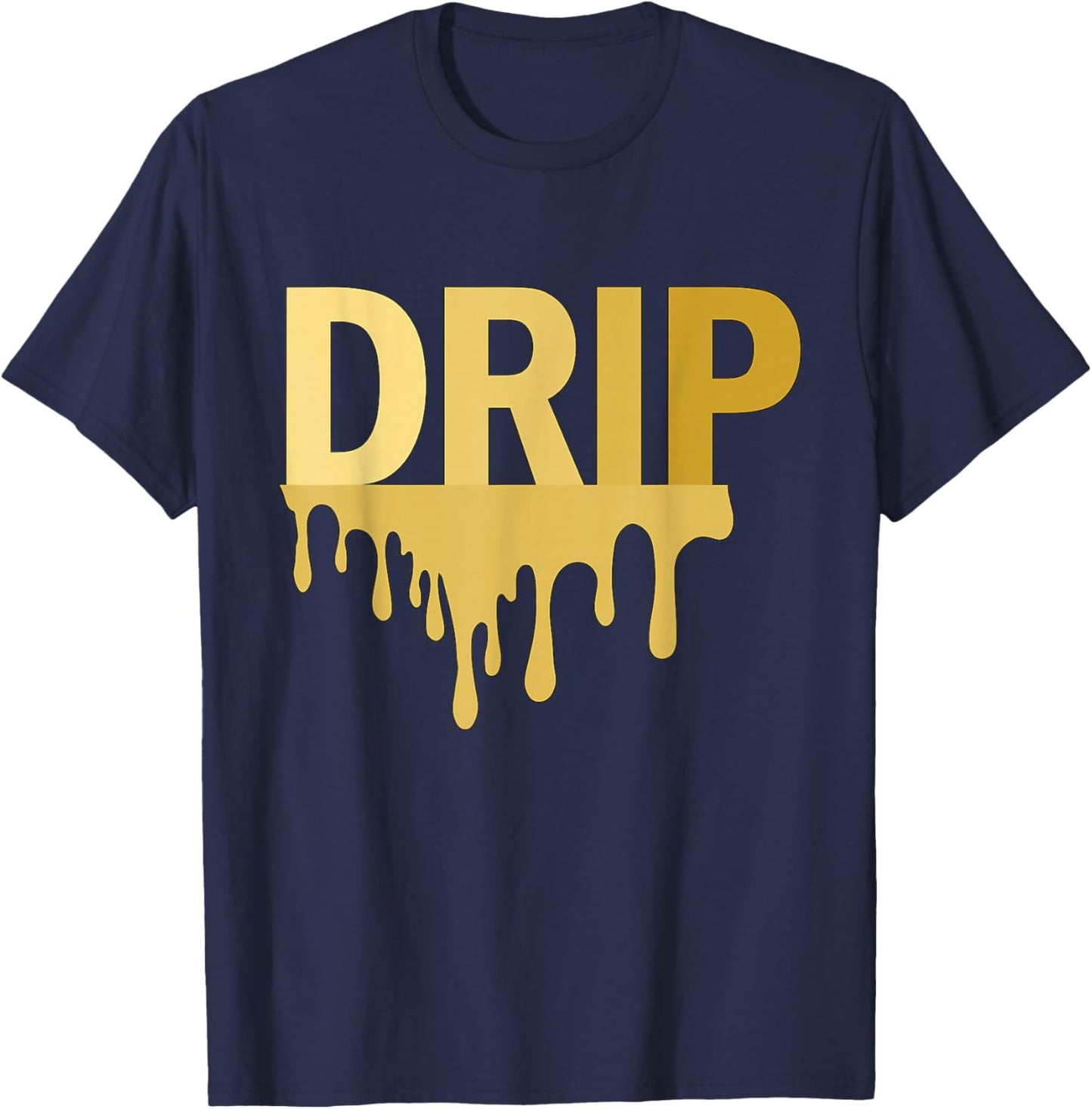 Drip Golden T-Shirt - T-Shirt | Navy