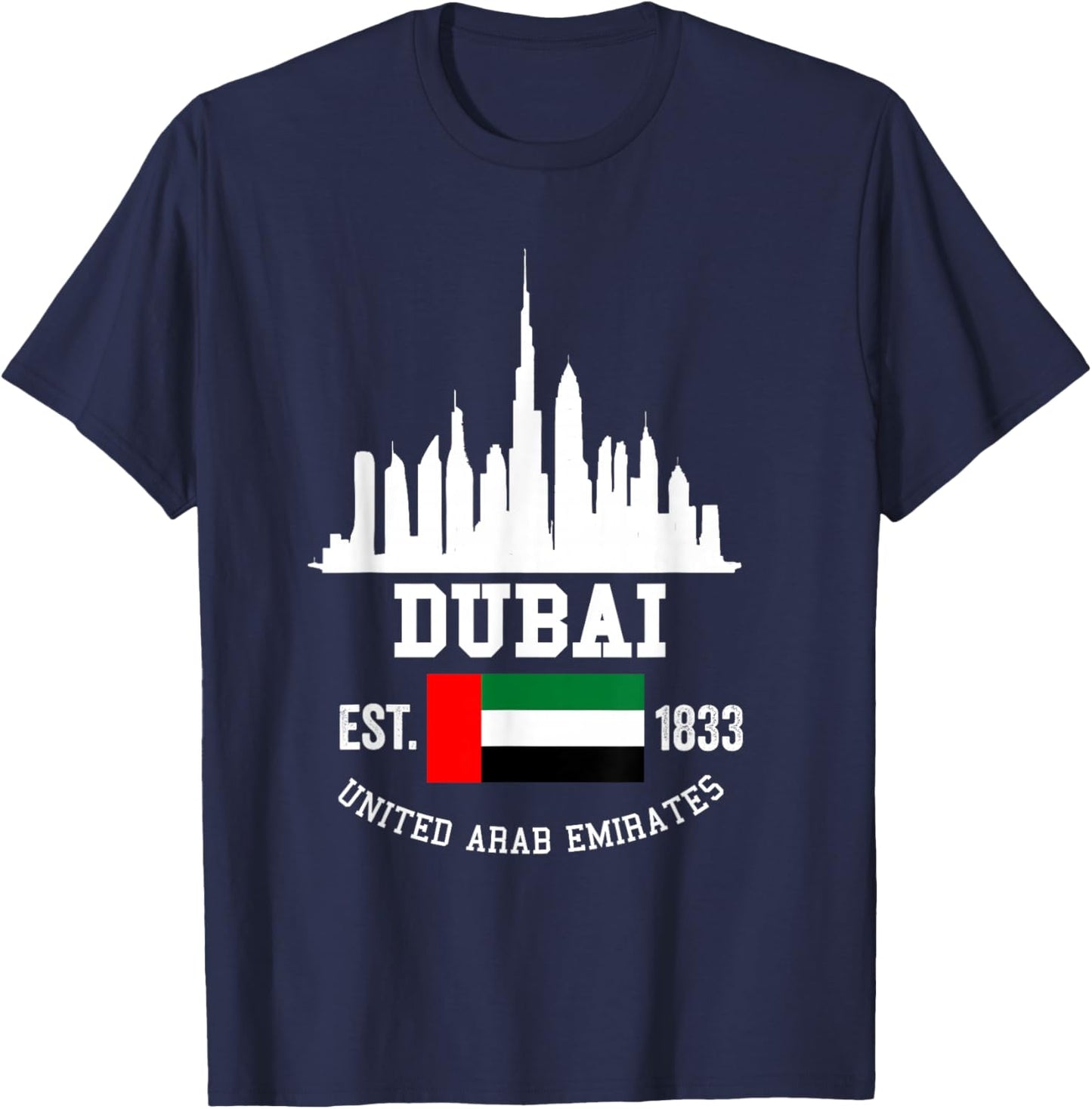 Dubai Souvenir Skyline UAE United Arab Emirate Reminder T-Shirt - T-Shirt | Navy