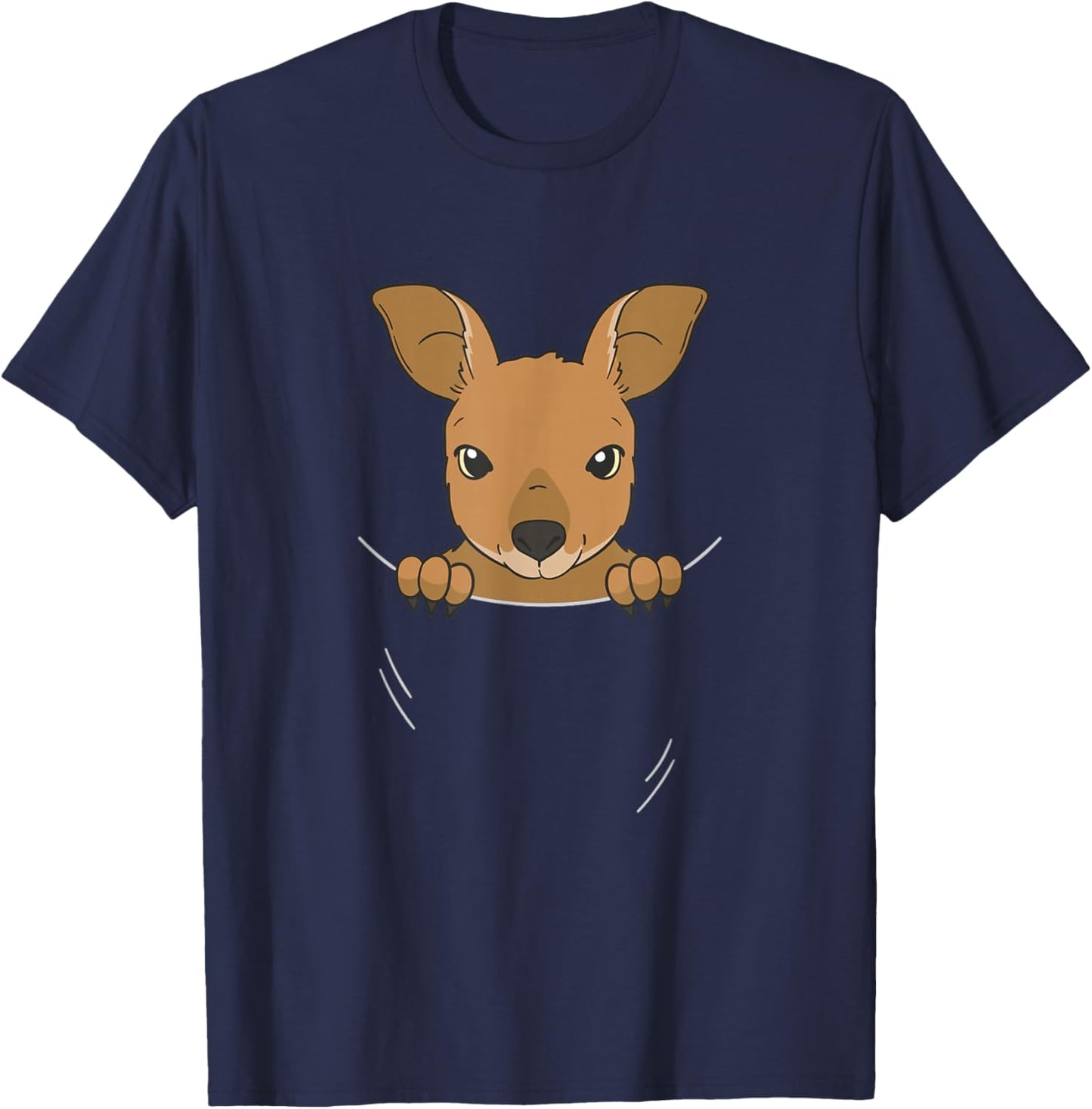 Cute Baby Kangaroo In Belly Bag T-Shirt - T-Shirt | Navy