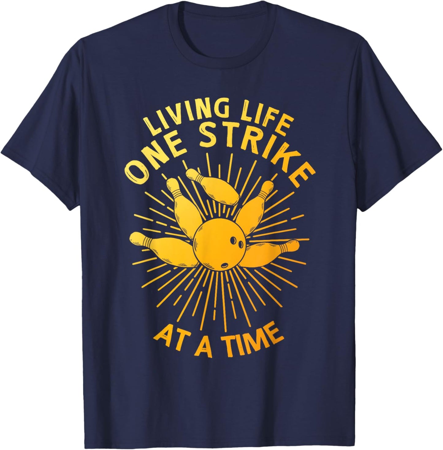 Cool Bowling Art Women Kids Strike Team Gag Bowler T-Shirt - T-Shirt | Navy