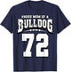 Proud Bulldog Football Mom Of Player 72 T-Shirt - T-Shirt | Navy