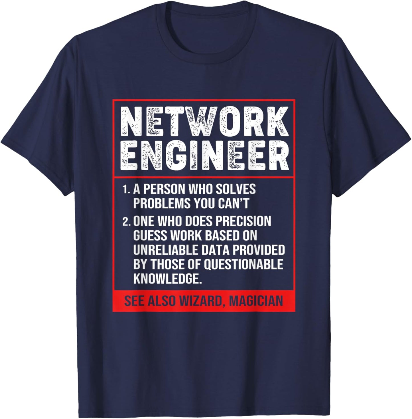 Funny Network Systems Admin Network Engineer Definition T-Shirt - T-Shirt | Navy