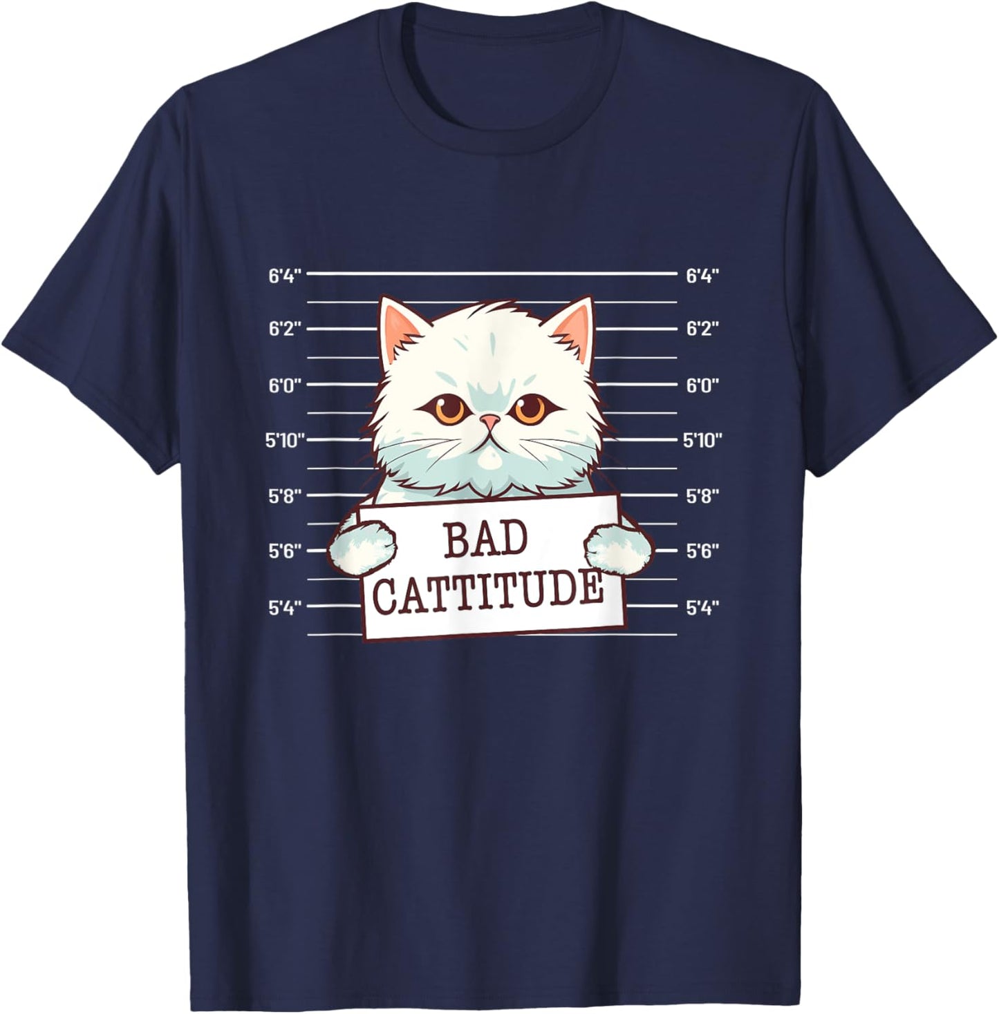 Bad Cattitude - Cat Lover Kitten Owner Kitty Women Girls Kids T-Shirt - T-Shirt | Navy