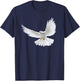 Beautiful Flying Peaceful White Dove Photo Silhouette T-Shirt - T-Shirt | Navy