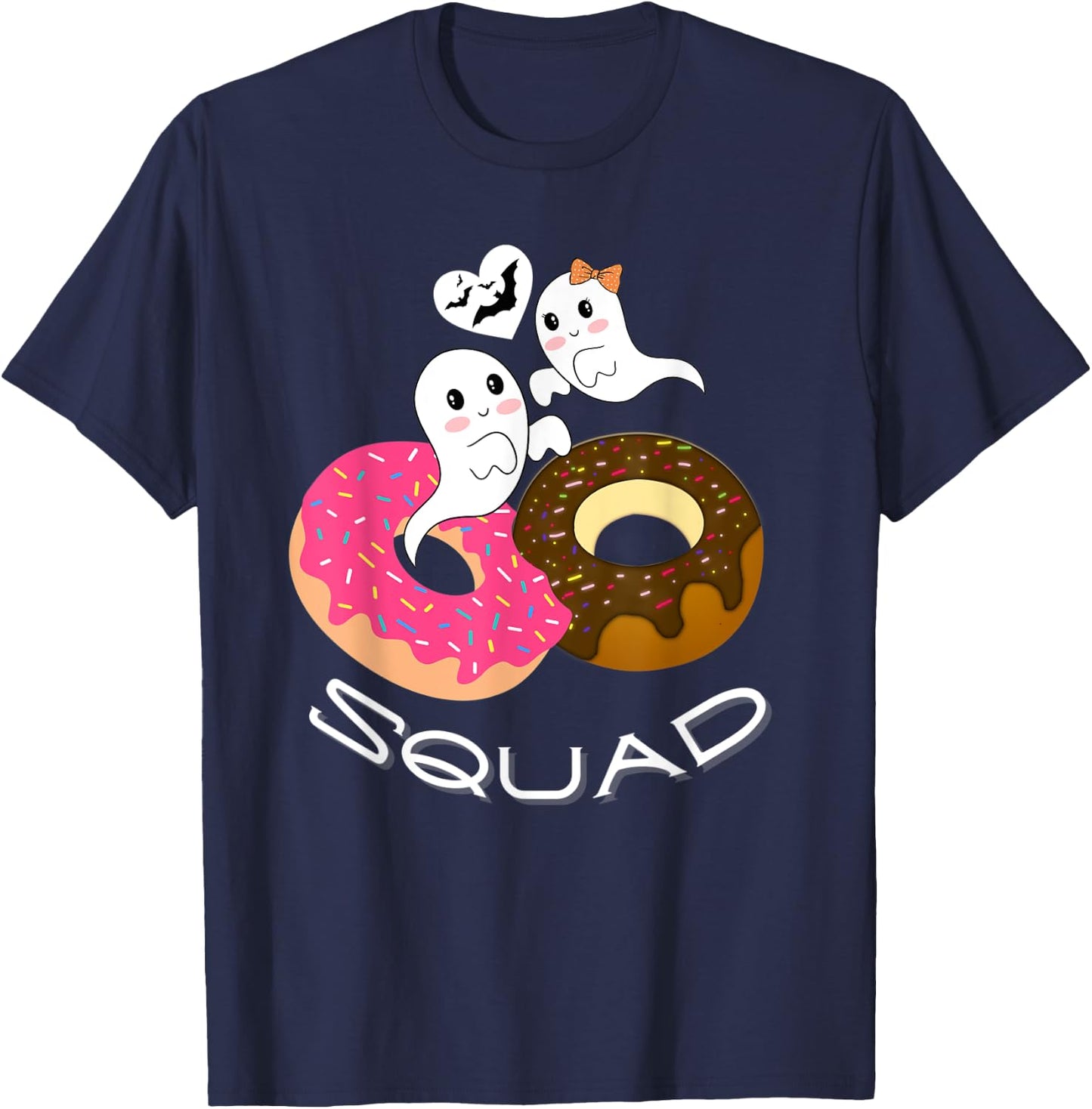 Cute Halloween Donut Squad Boy Girl Party Birthday Lover T-Shirt - T-Shirt | Navy