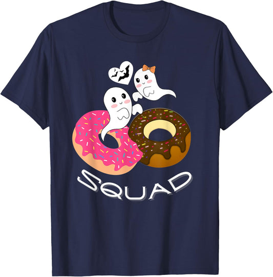 Cute Halloween Donut Squad Boy Girl Party Birthday Lover T-Shirt - T-Shirt | Navy