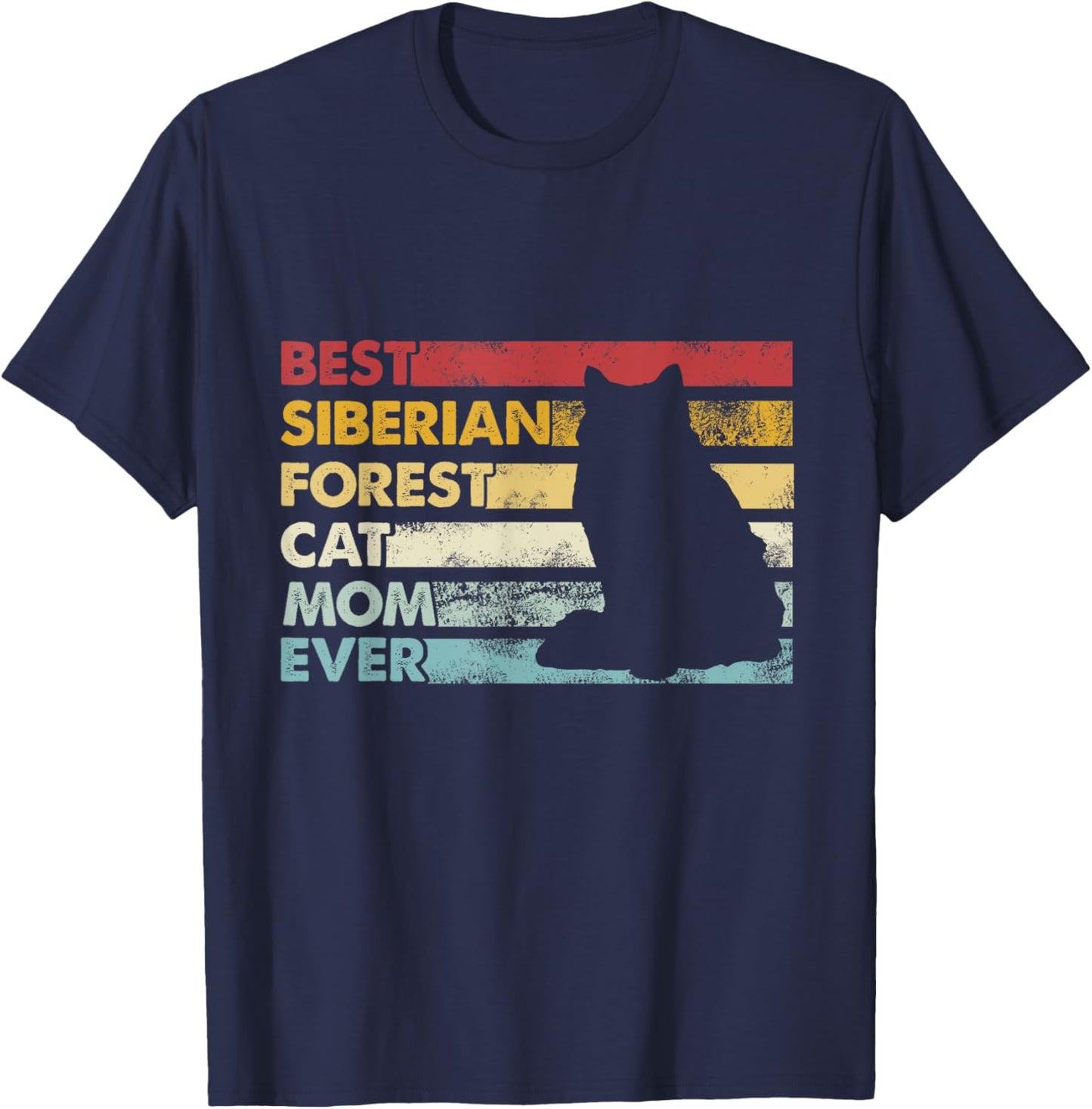 Best Cat Mom Ever - Mother Siberian Forest Cat T-Shirt - T-Shirt | Navy