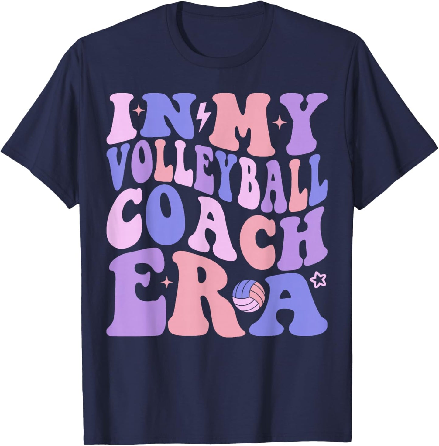 In My Volleyball Coach Era Volleyball Lover Coach Sports T-Shirt - T-Shirt | Navy