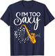 Cool Saxophone Women Music Lovers Jazz Musician Bass T-Shirt - T-Shirt | Navy