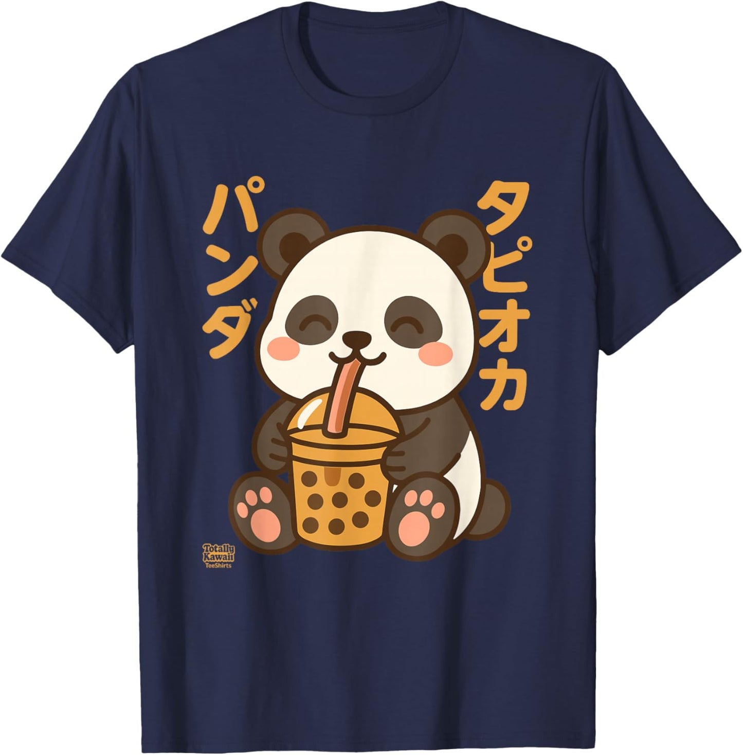 Bubble Tea Panda Boba Kawaii Tapioka Anime Cute T-Shirt - T-Shirt | Navy