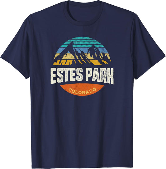 Estes Park Colorado Vintage Mountain Outdoors T-Shirt - T-Shirt | Navy