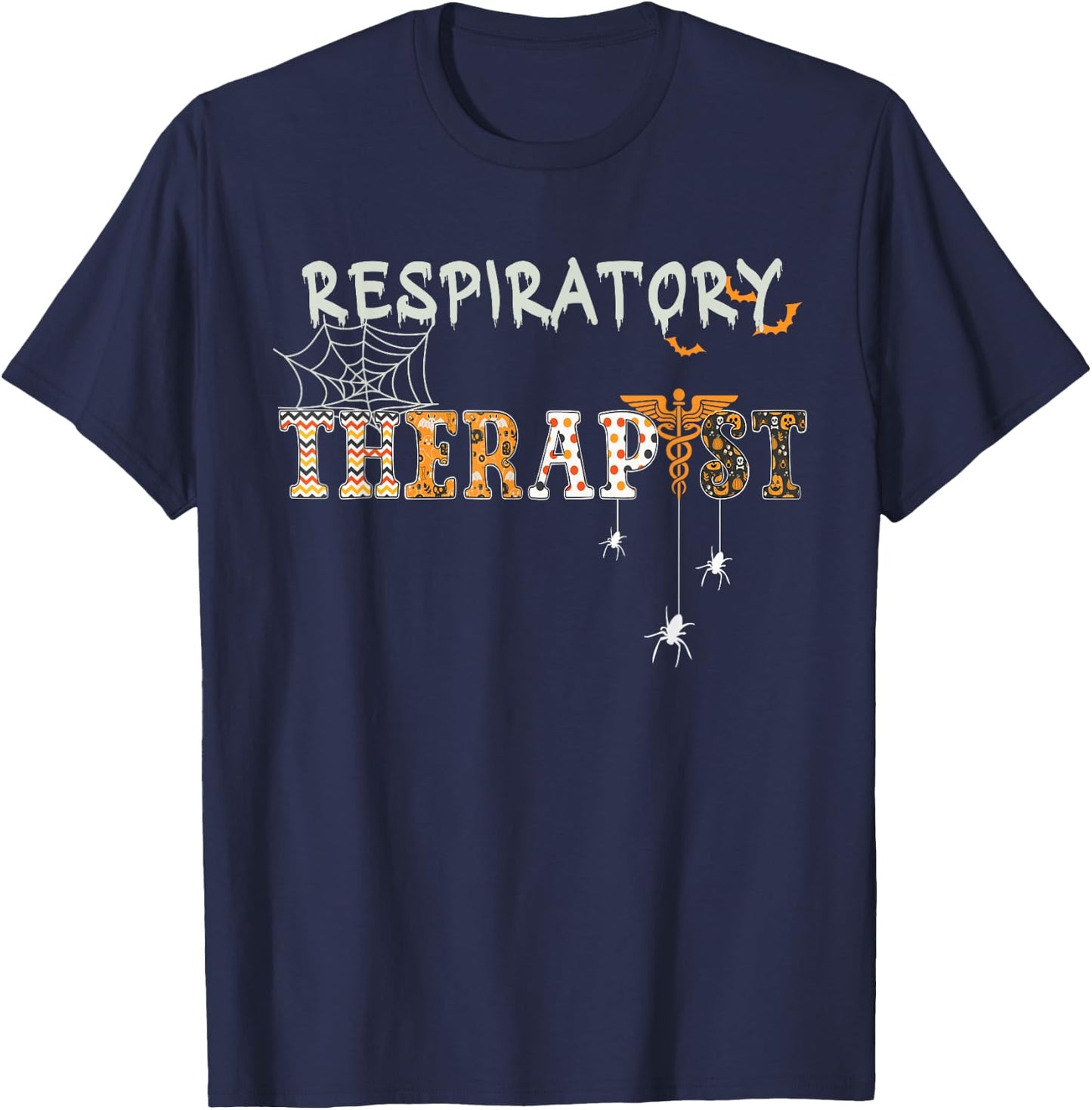 Respiratory Therapist funny Halloween Future Nurse spooky T-Shirt - T-Shirt | Navy