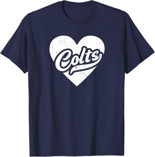 Vintage Colts School Spirit Go Colts Love T-Shirt - T-Shirt | Navy