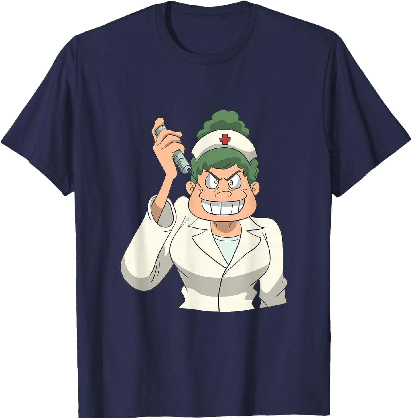 Nasty Nurse With Injection T-Shirt - T-Shirt | Navy