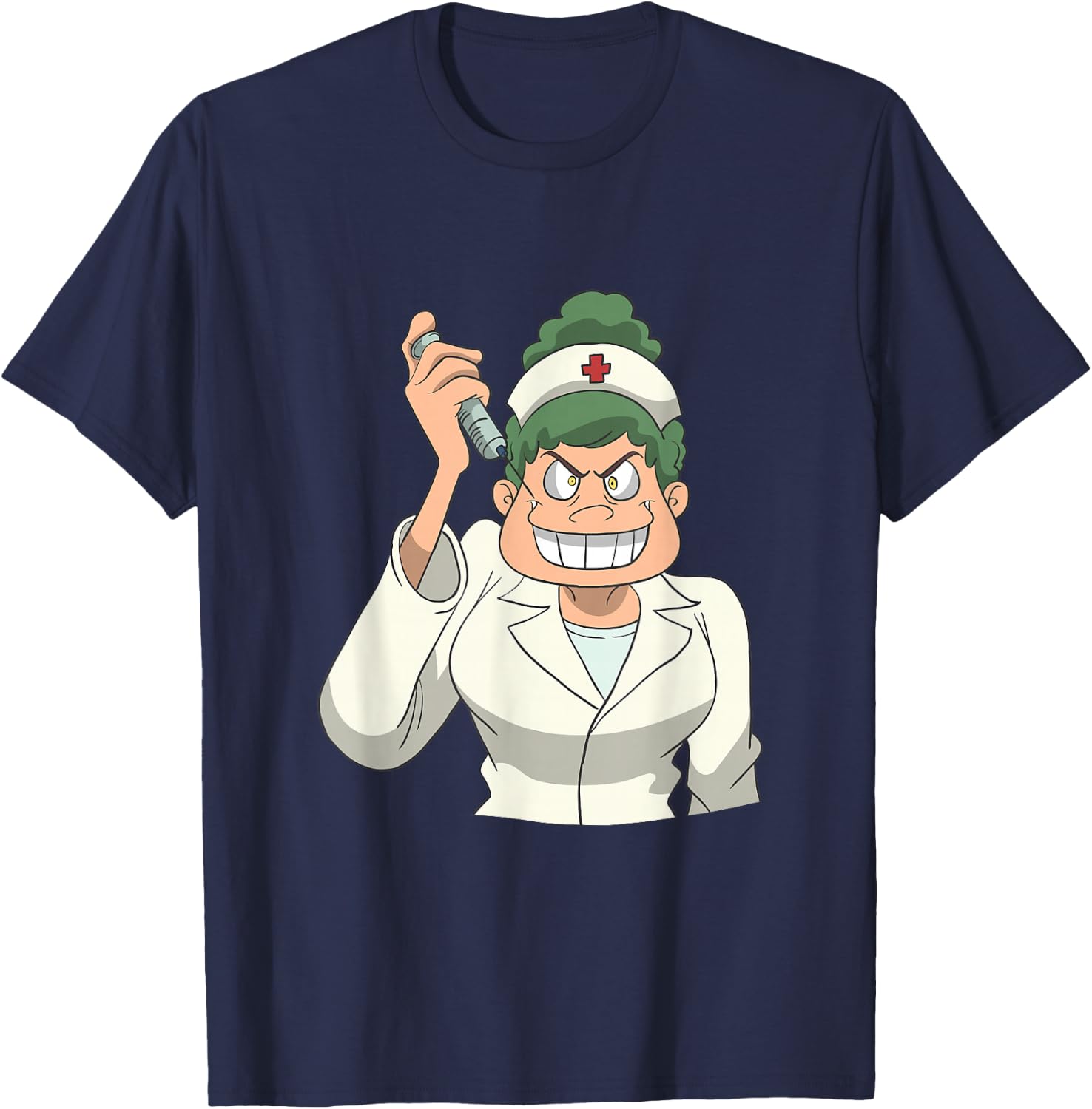 Nasty Nurse With Injection T-Shirt - T-Shirt | Navy