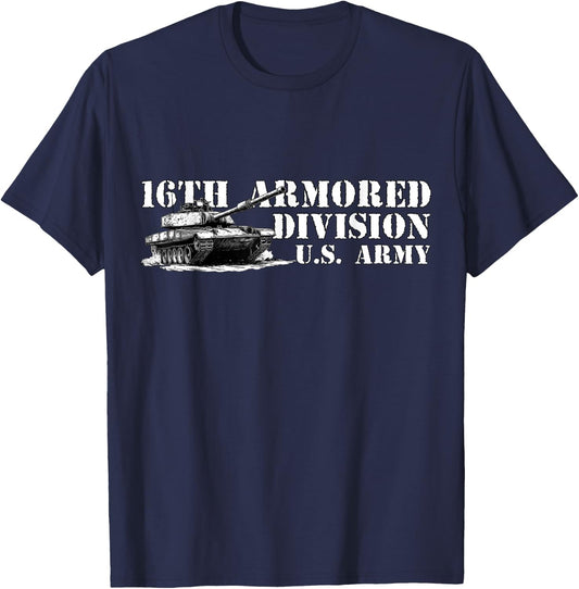 16th Armored Division Armadillo Division Retro Veterans Day T-Shirt - T-Shirt | Navy