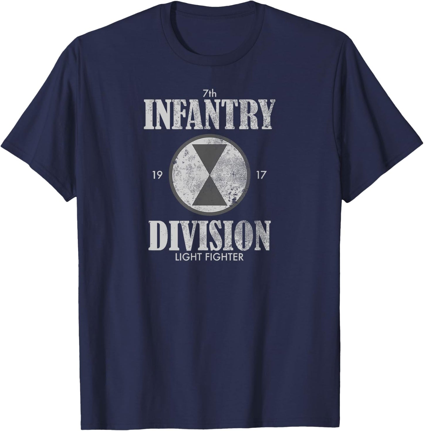 7th Infantry Division (distressed) T-Shirt - T-Shirt | Navy