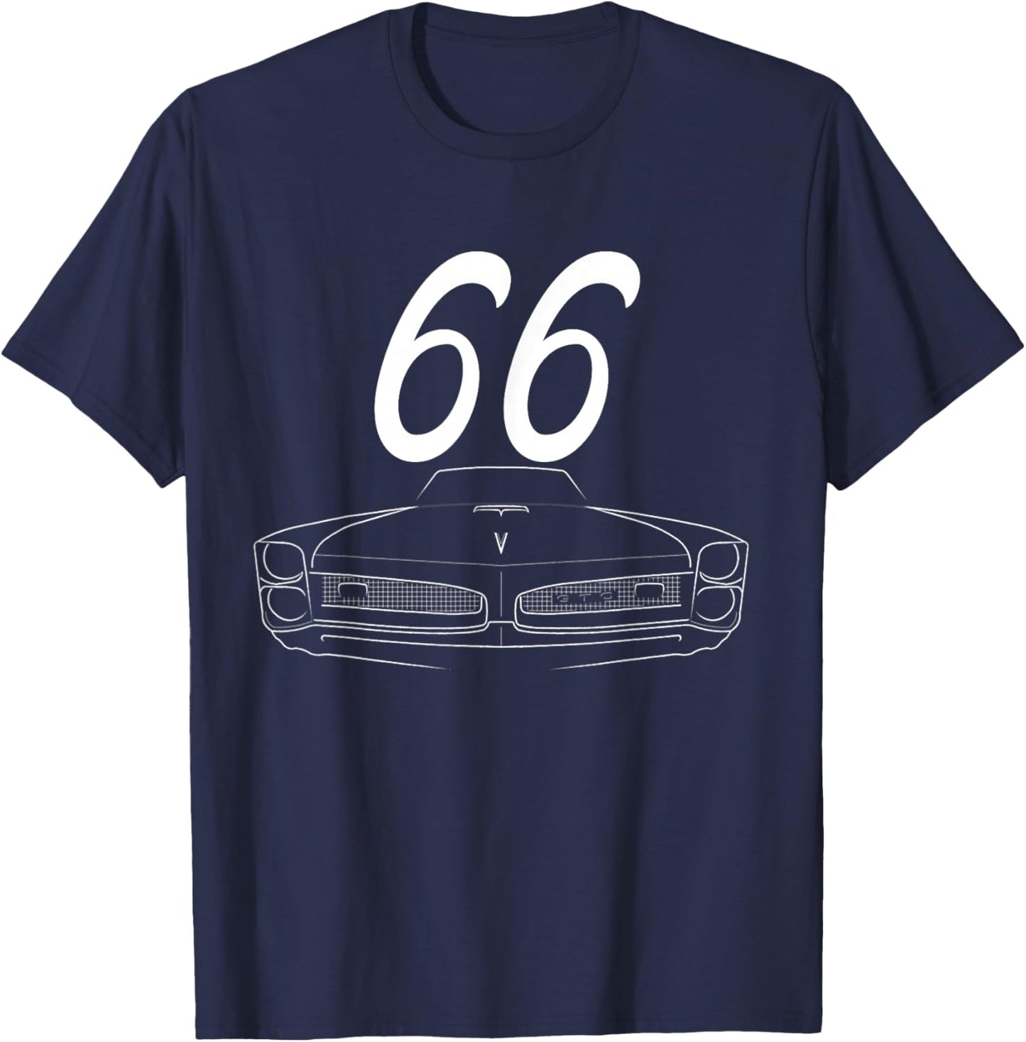 1966 66 GTO Classic Car Old School Muscle Yellow Car T-Shirt - T-Shirt | Navy