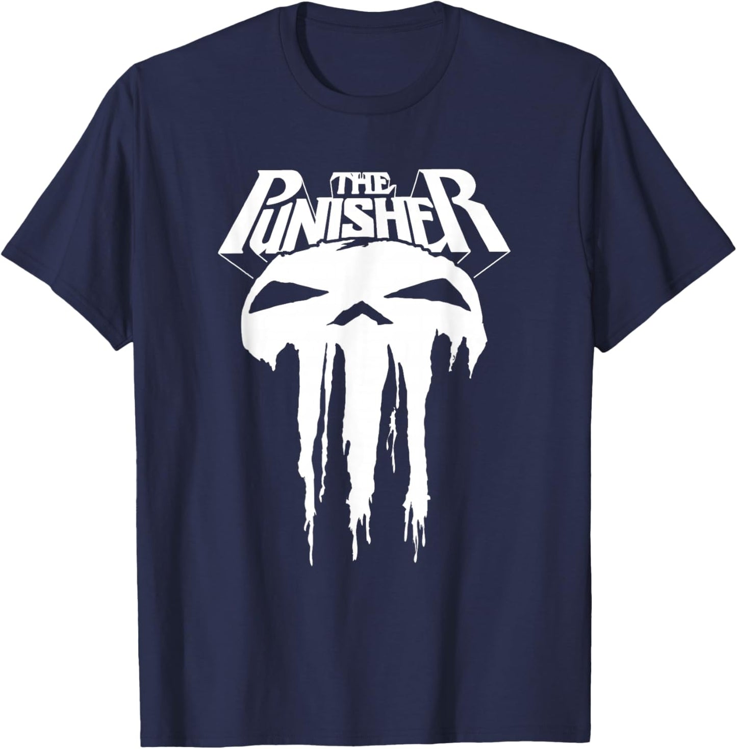 Marvel Punisher Melting Skull Vintage Chest Logo T-Shirt - T-Shirt | Navy
