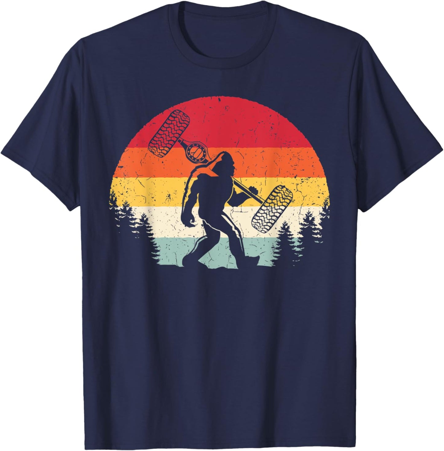 Bigfoot Off-Road 4x4 Car Funny Sasquatch Off Roading Vintage T-Shirt - T-Shirt | Navy