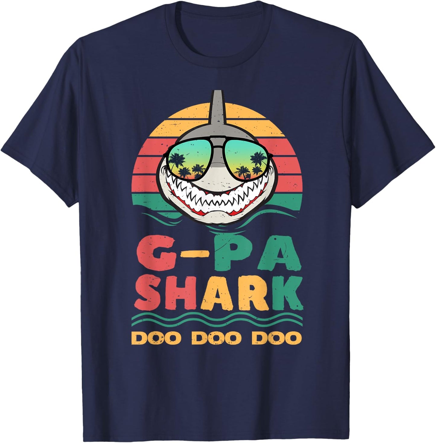 G-pa Shark Father's Day Papa Dad Grandpa Men Gift T-Shirt - T-Shirt | Navy