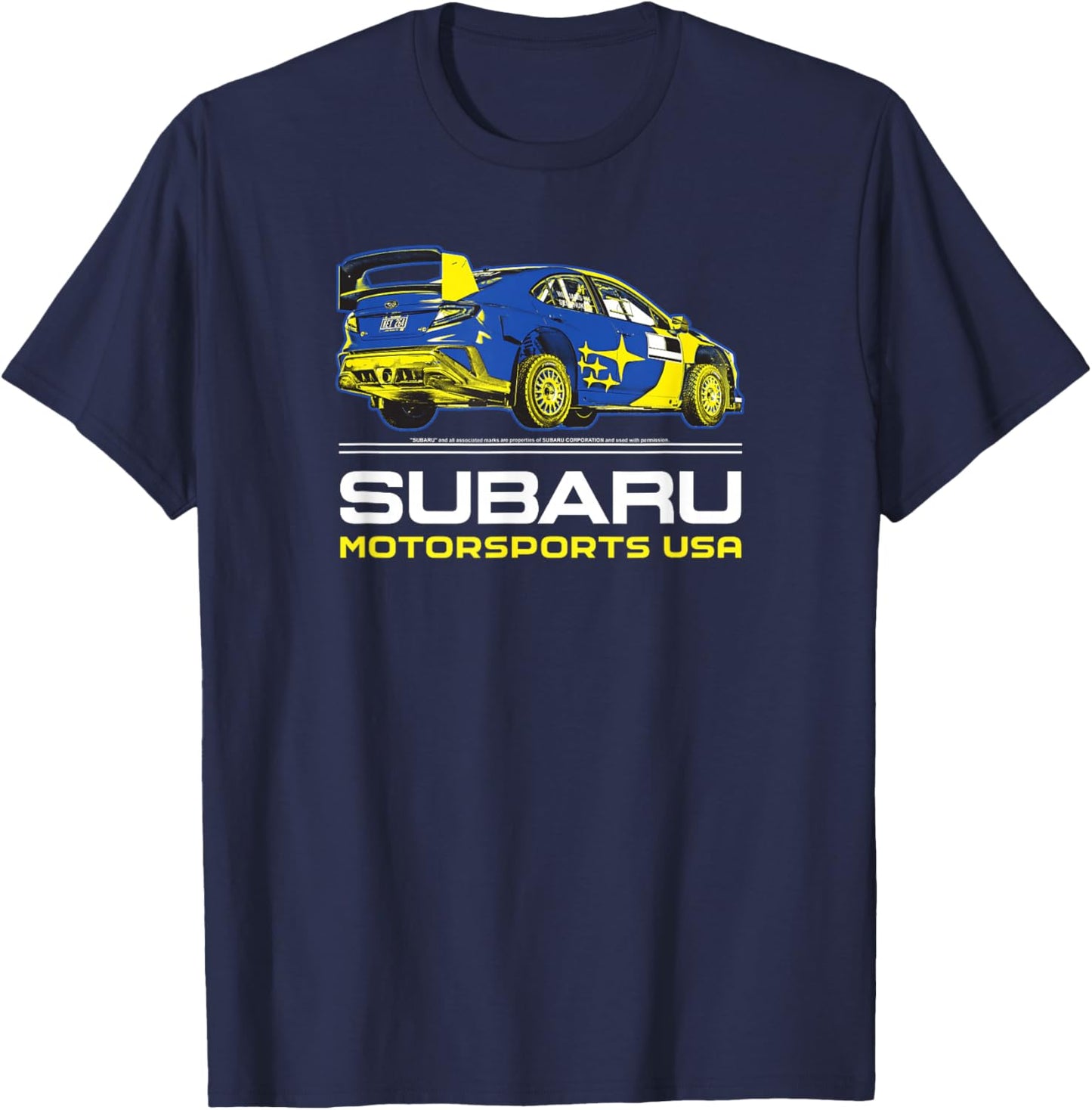 Subaru Rally Car Colorful Racing Logo Sports Car Brand T-Shirt - T-Shirt | Navy