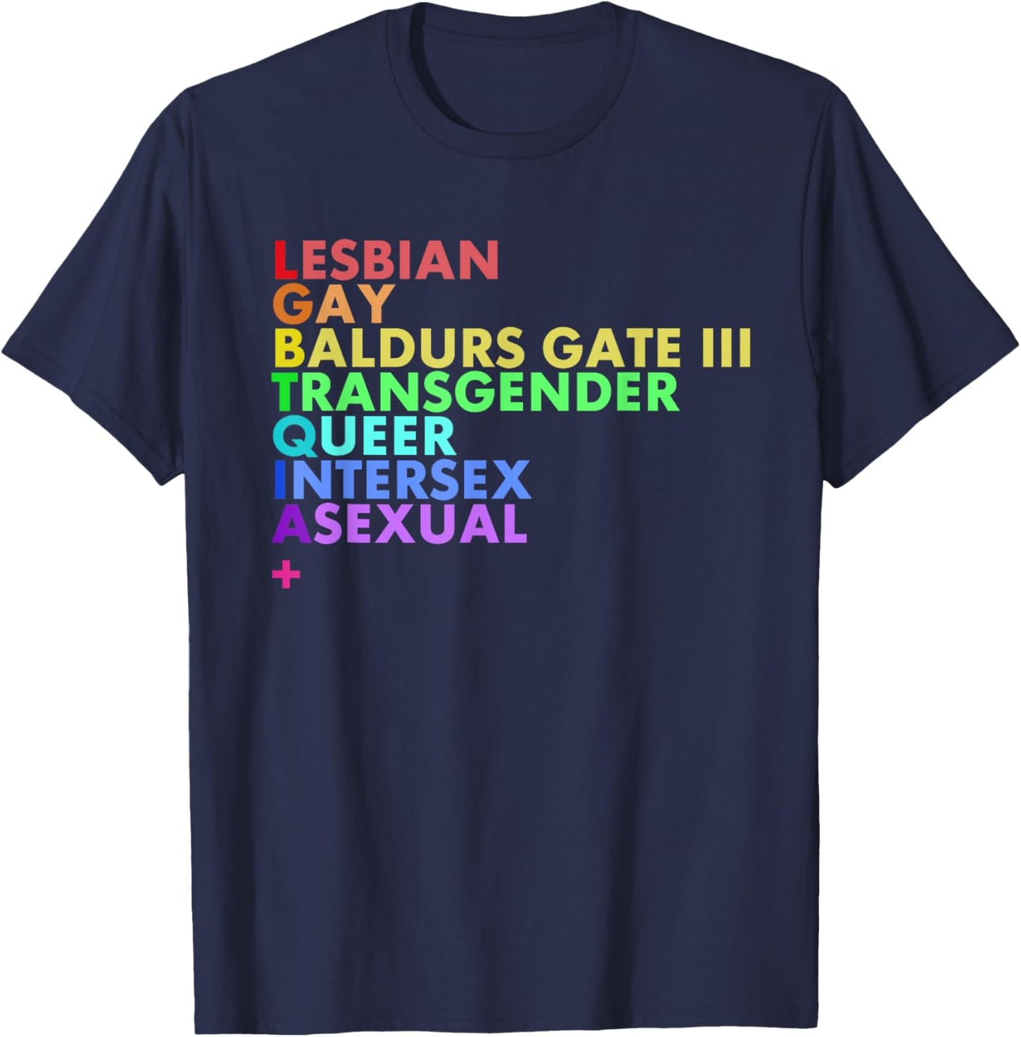Lesbian Gay Baldurs Gate Iii Transgender Queer Intersex T-Shirt - T-Shirt | Navy