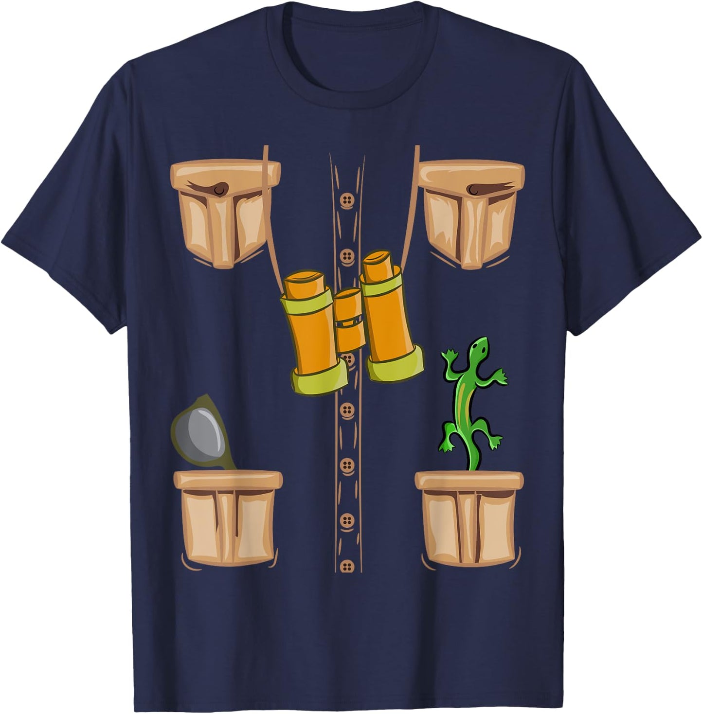 Halloween Animal Zookeeper, Jungle Safari Explorer Vest Kids T-Shirt - T-Shirt | Navy