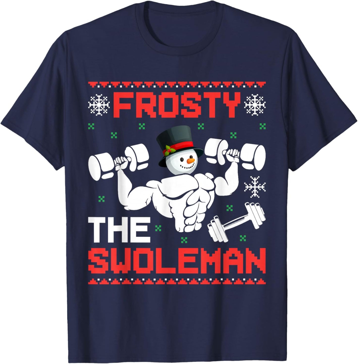 The Swoleman Ugly Christmas Gym T-Shirt - T-Shirt | Navy