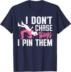 Wrestling Shirt Women Girls Funny Wrestler Mom Wrestle T-Shirt - T-Shirt | Navy