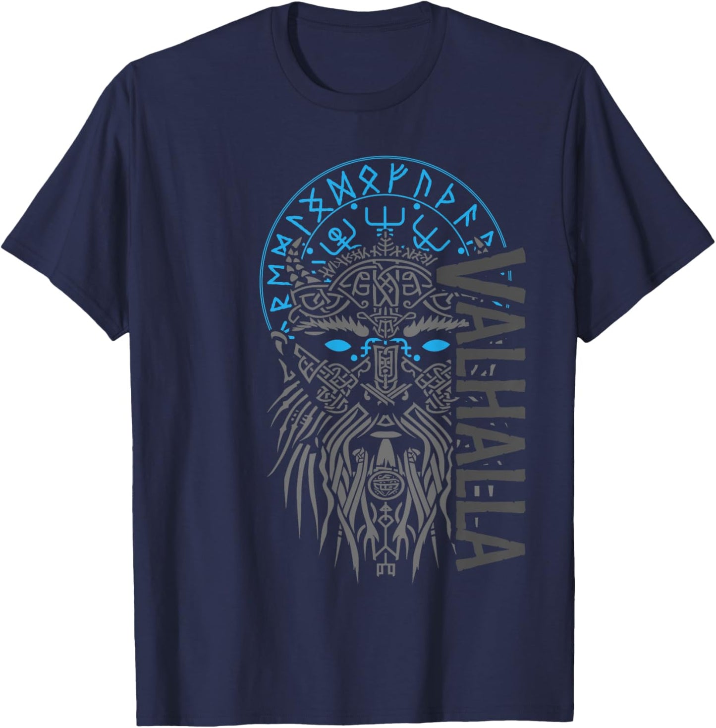 Valhalla & Viking Compass - Odin Design T-Shirt - T-Shirt | Navy
