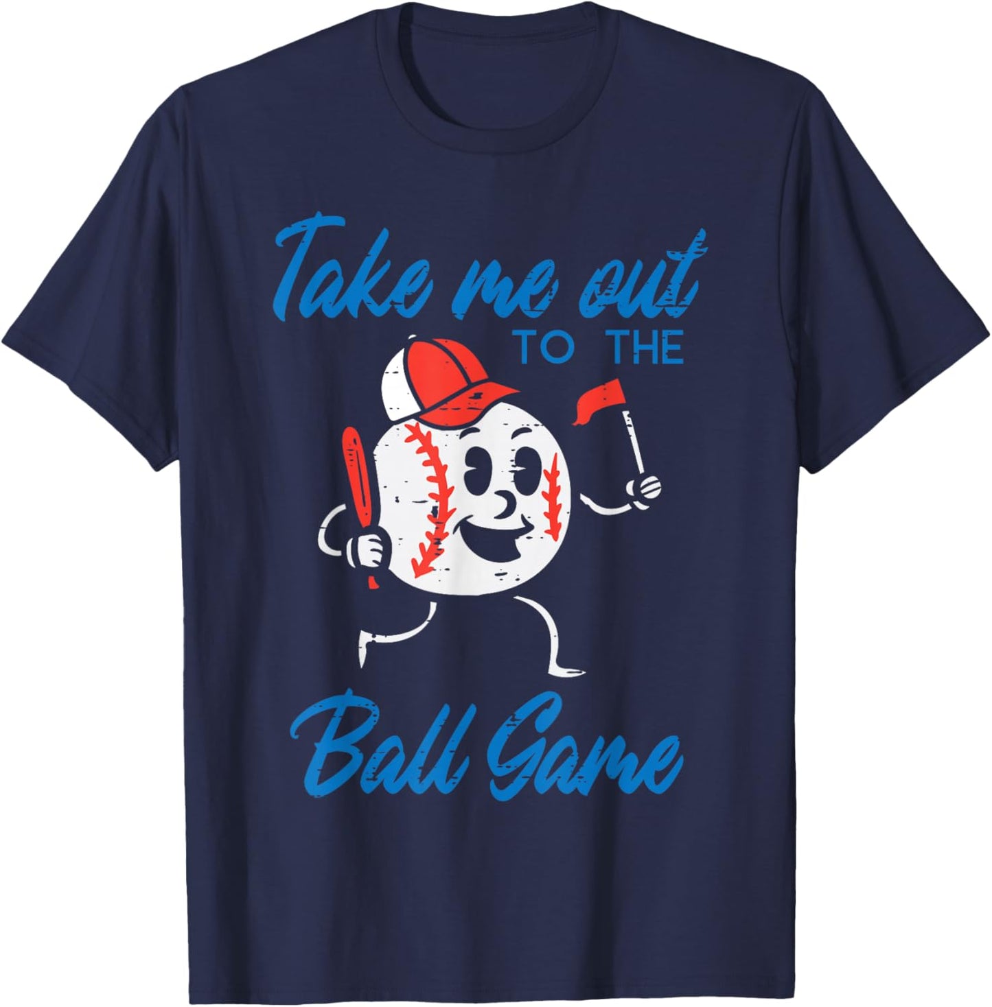 Take Me Out To The Ball Game Baseball Men Women Boys Kids T-Shirt - T-Shirt | Navy