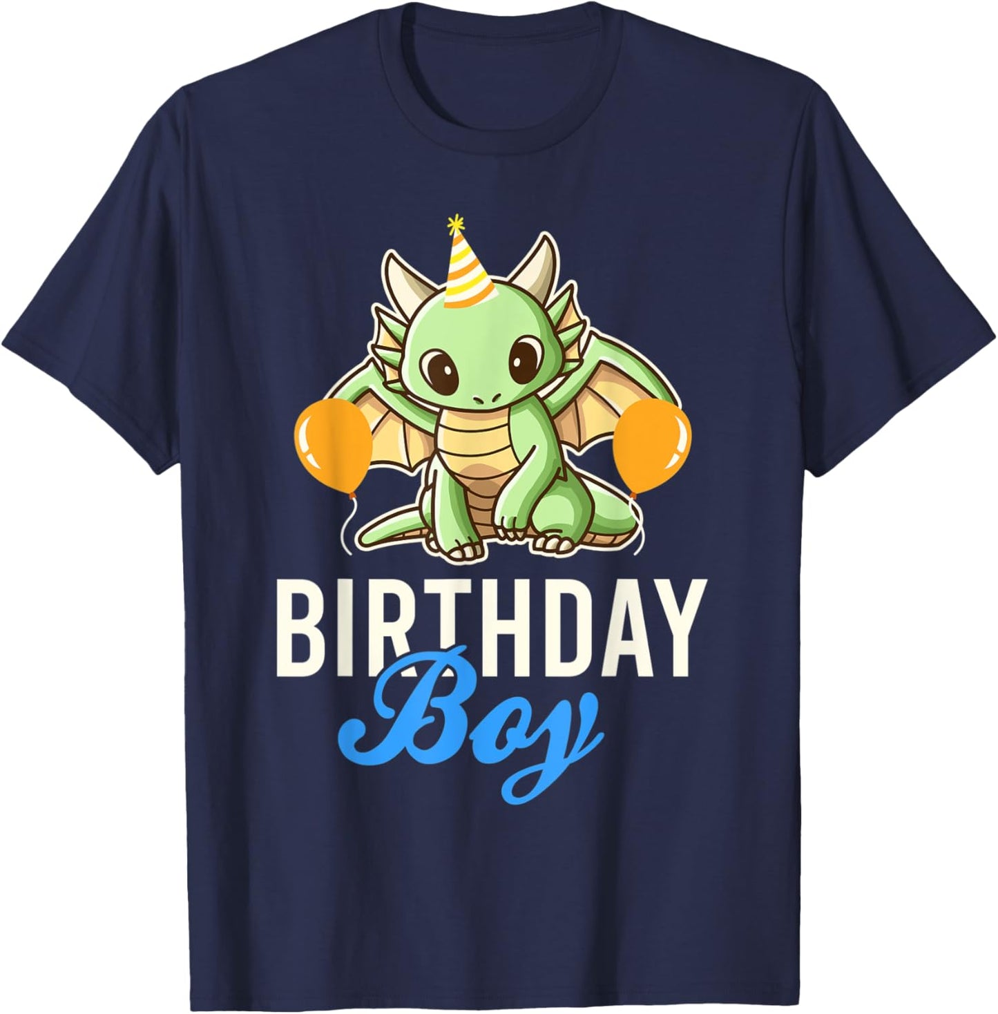Cute Dragon Birthday Boy T-Shirt - T-Shirt | Navy