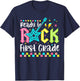 Ready To Rock First Grade Back To School 1st Grade Boys Kids T-Shirt - T-Shirt | Navy