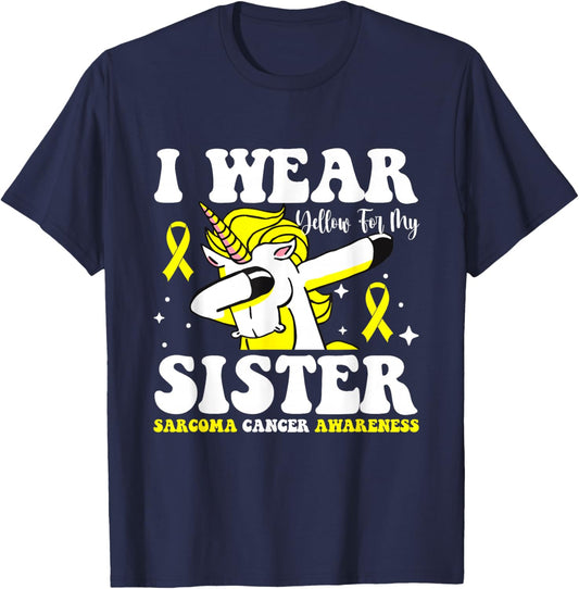 Wear Yellow Ribbon Warrior Fighter Sarcoma Awareness Month T-Shirt - T-Shirt | Navy