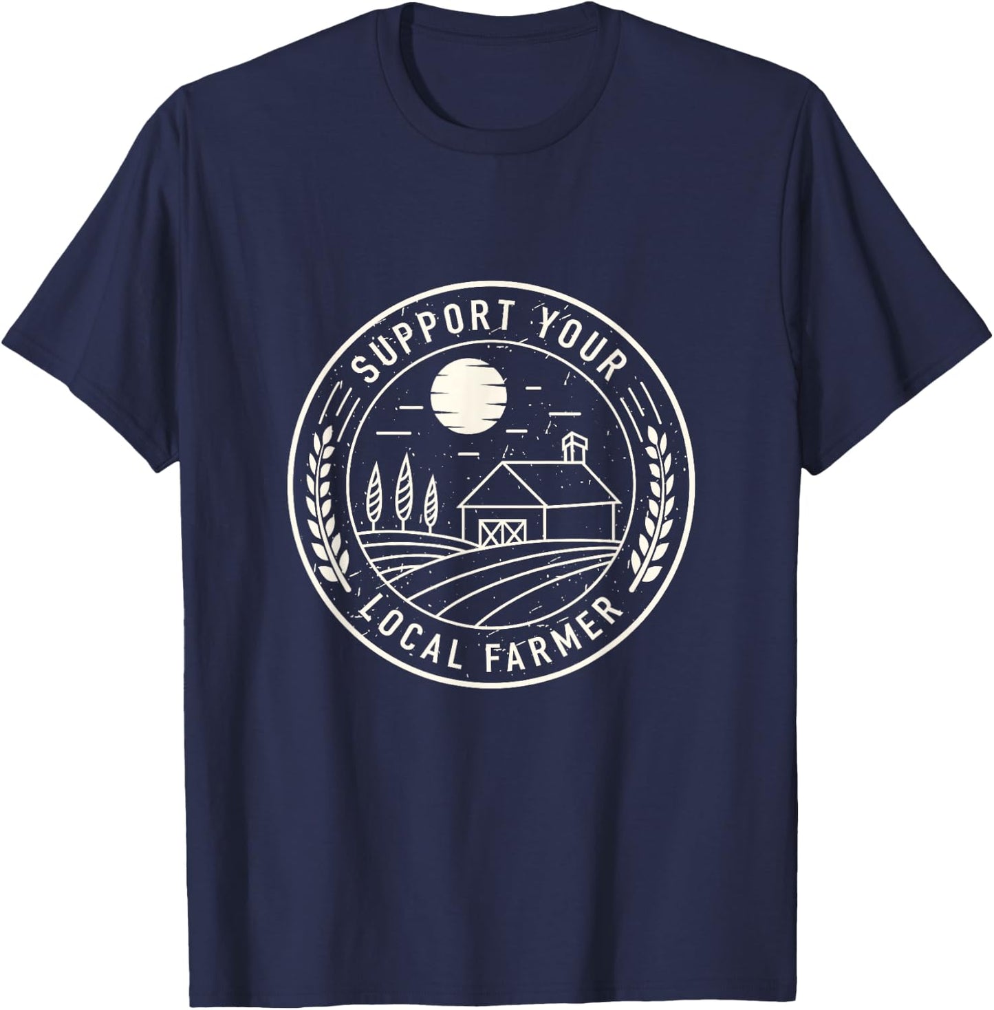 No farms no food support your local farm market T-Shirt - T-Shirt | Navy