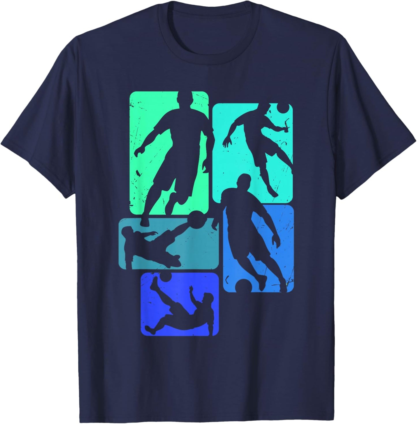 Soccer Players Fans Ball Kick Graphic Cool Streetwear Design T-Shirt - T-Shirt | Navy