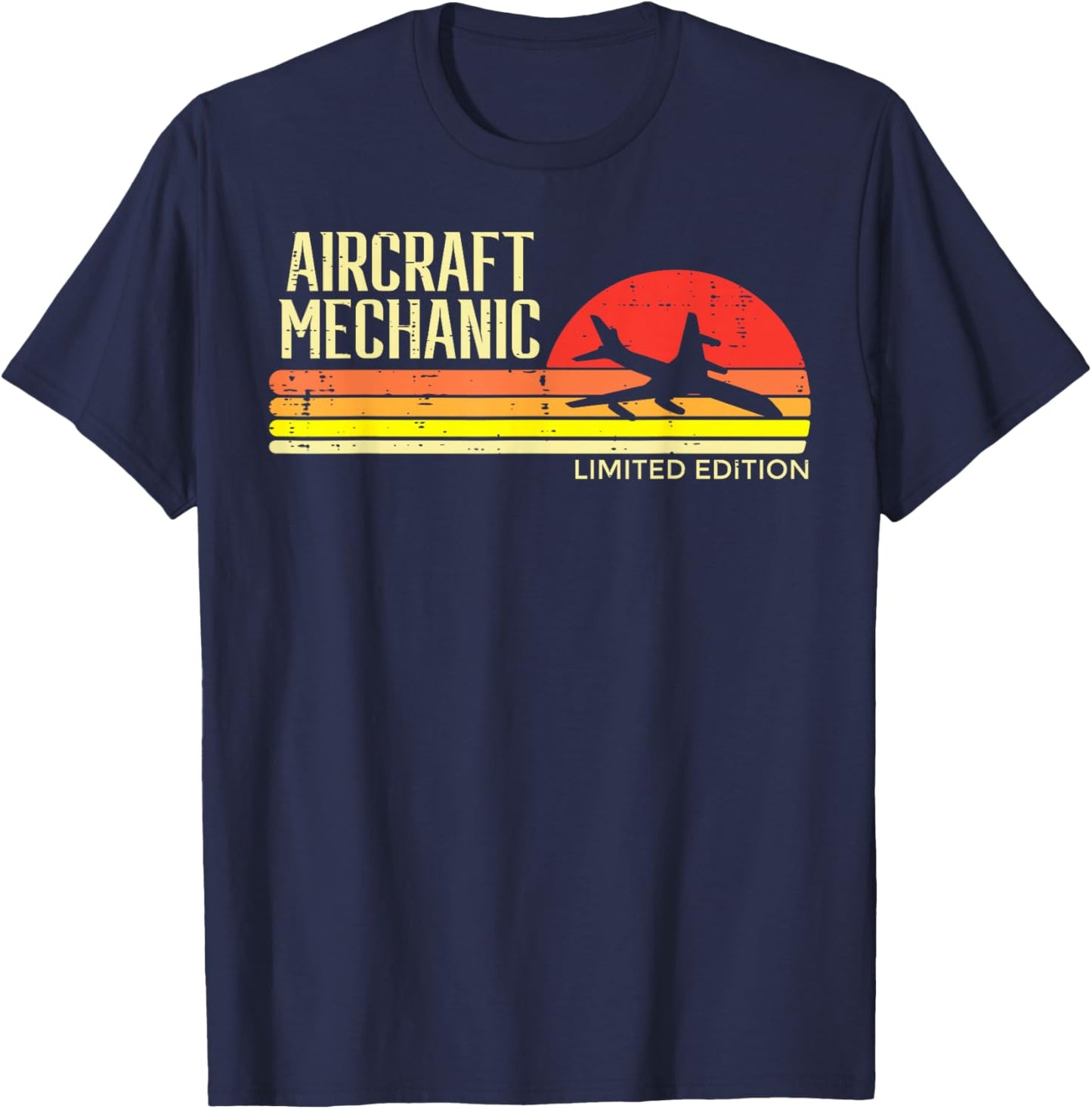 Aircraft Mechanic Limited Edition Retro Aviation Men Women T-Shirt - T-Shirt | Navy