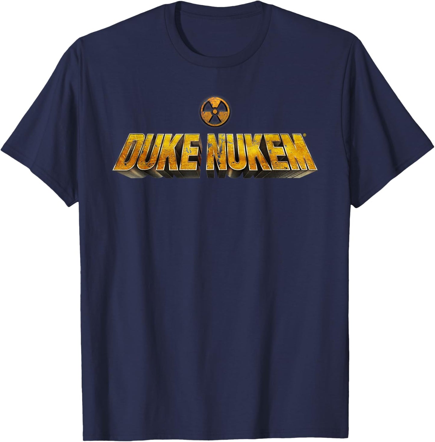 Duke Nukem Logo Radiation Symbol Official Retro Gaming T-Shirt - T-Shirt | Navy