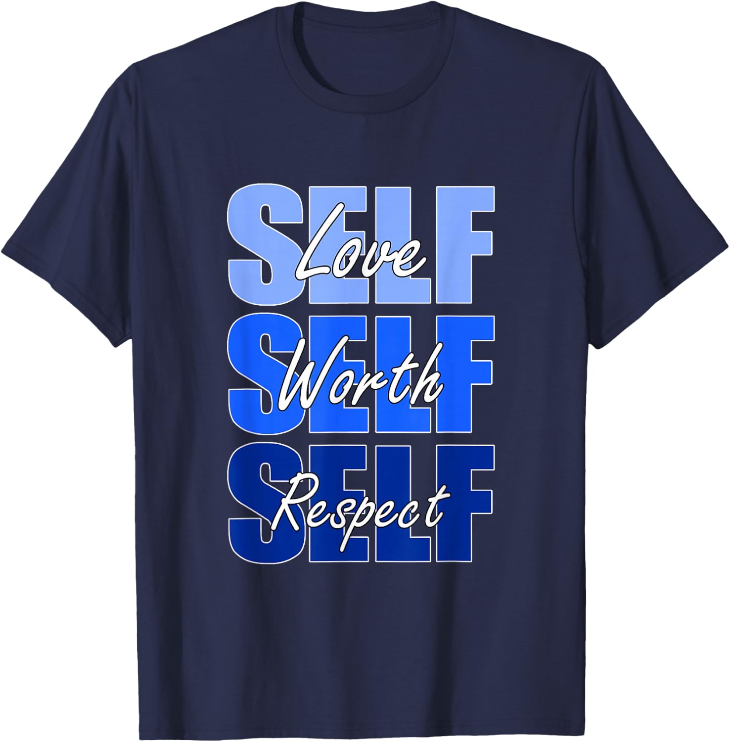 Blue Self-ish X3 Royal Blue Graphic T-Shirt - T-Shirt | Navy