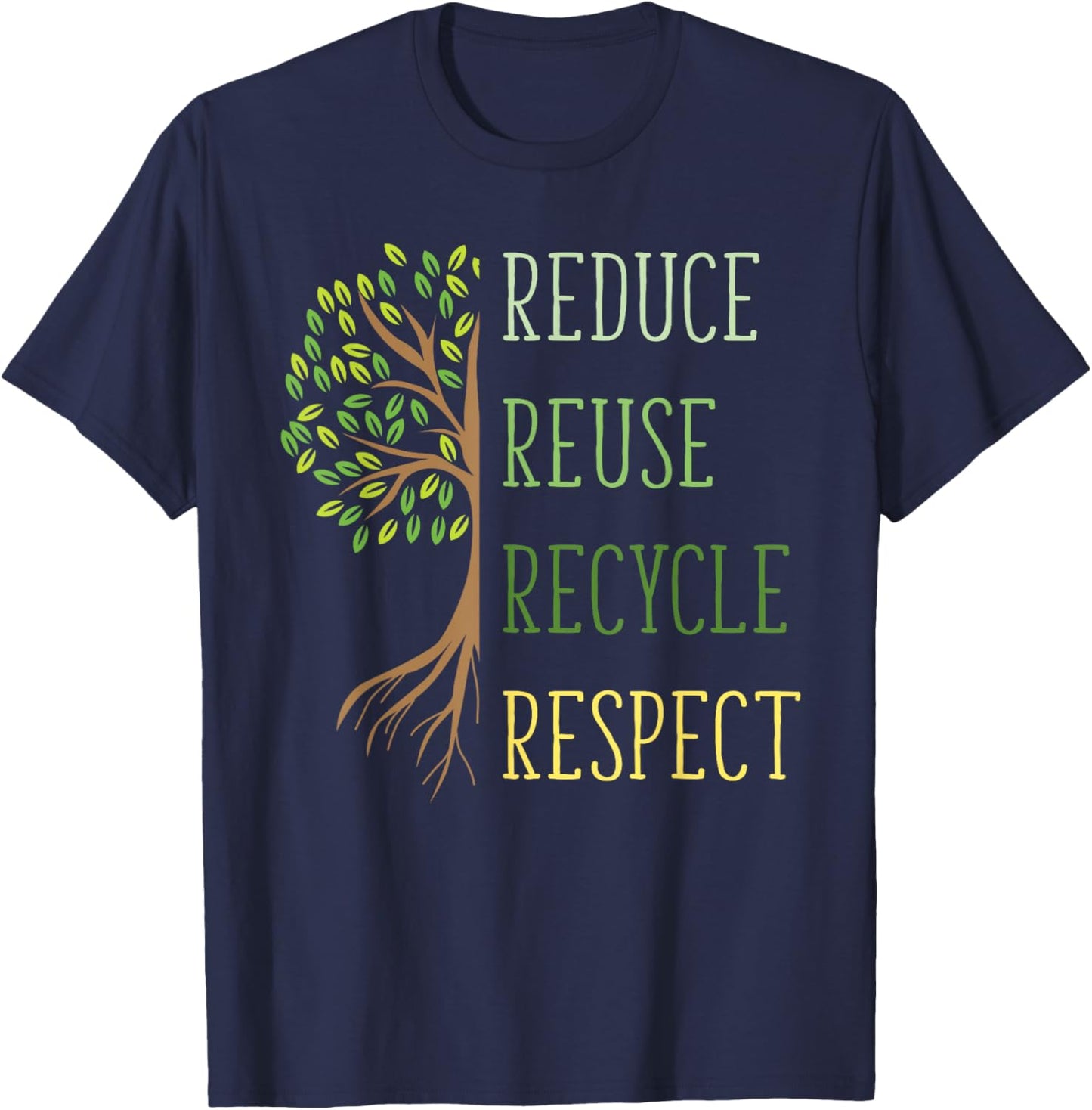 Earth Day Shirt Reduce Reuse Recycle Environmental Ecology T-Shirt - T-Shirt | Navy